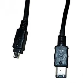 FireWire kábel IEEE 1394, IEEE 1394 (6pin) M- IEEE 1394 (4pin) M, 2m, čierny, Logo, blister